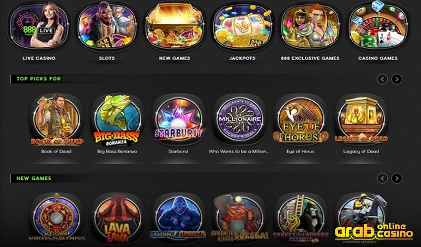 Game Selection 888 Casino 