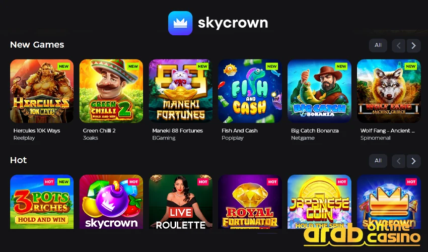 Skycrown Casino Game Selection