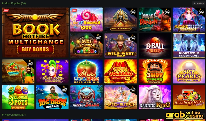 Gaming library at Sultanbet Casino 