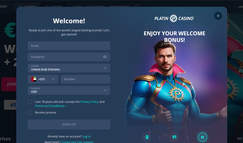 Steps to Register Your Account at Platin Casino