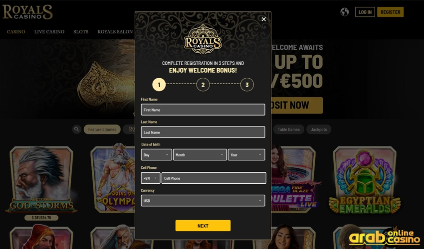 How To Register Your Account at Royals Casino