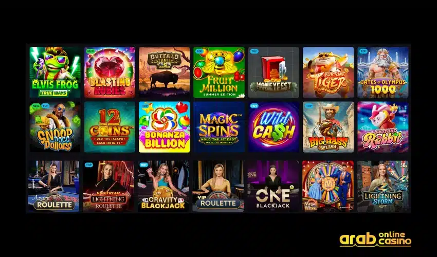PlayMojo Casino Game Selection