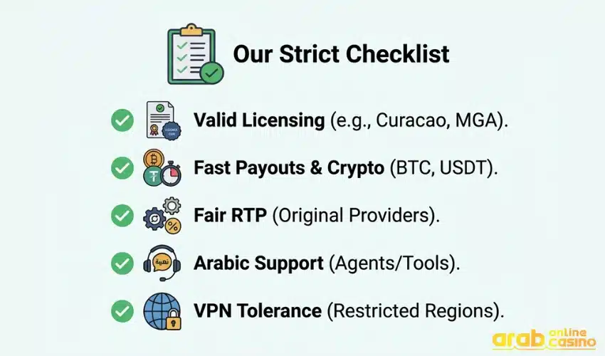 Steps We Follow For Review Arab Online Casinos