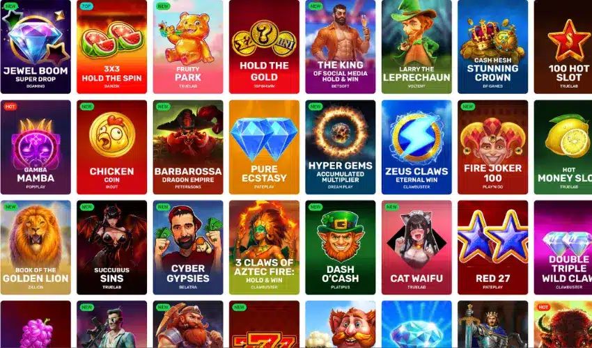 Casino games at Rocketspin