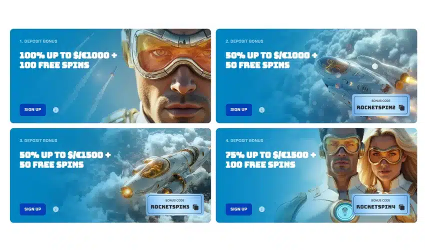Rocketspin Bonuses and Promotions