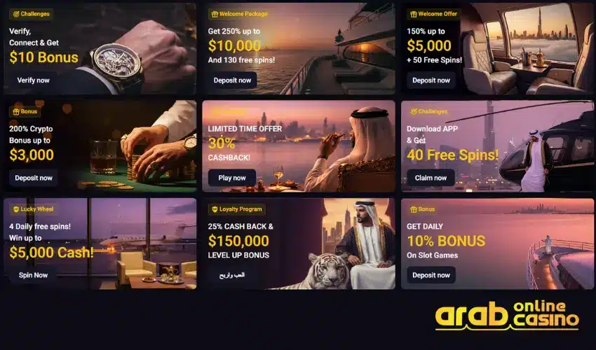 Available casino bonuses at Palmluck